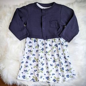 Blueberry Dress with Matching Cardigan.